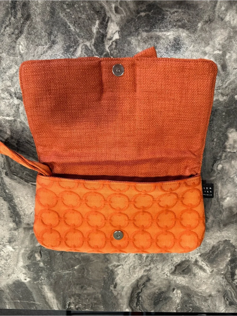 a new day Orange Ruffle Wristlet Clutch